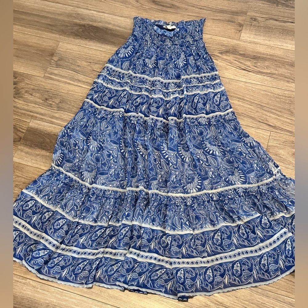 NWOT Anthropologie Love the Label Blue and White Raquel Skirt in Arabesque XS - Picture 3 of 9